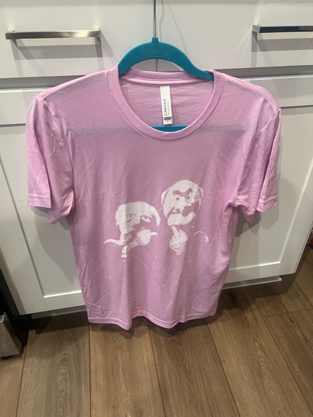 NWOT Muppets Statler and Waldorf lavender t shirt. small